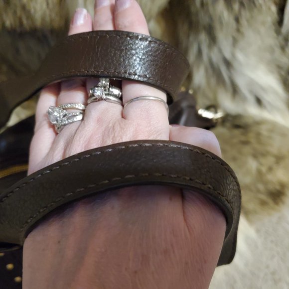 Euc Rare Michael Kors Brown Leather Studded Shoulder Bag Purse c - Picture 5 of 13